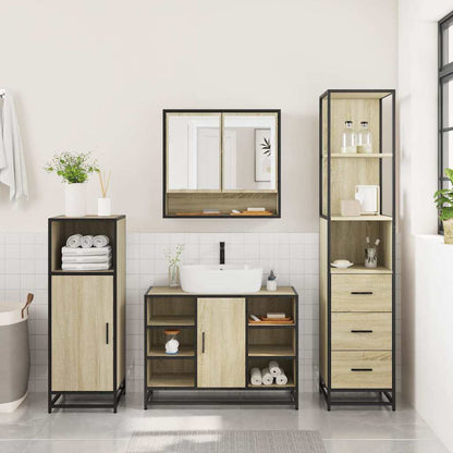 vidaXL Ensemble de meubles de salle de bain 3 pcs Chêne Sonoma Aggloméré