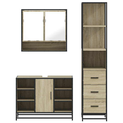vidaXL Ensemble de meubles de salle de bain 3 pcs Chêne Sonoma Aggloméré