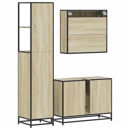 vidaXL Ensemble de meubles de salle de bain 3 pcs Chêne Sonoma Aggloméré