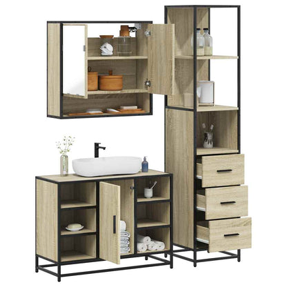vidaXL Ensemble de meubles de salle de bain 3 pcs Chêne Sonoma Aggloméré