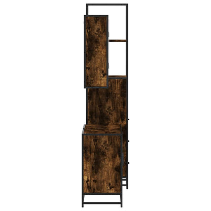 vidaXL 3-tlg. Badmöbel-Set Räuchereiche Holzwerkstoff
