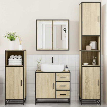 vidaXL Ensemble de 4 meubles de salle de bain chêne Sonoma en aggloméré