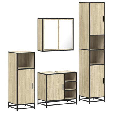 vidaXL Meuble de salle de bain 4 pcs Aggloméré Chêne Sonoma