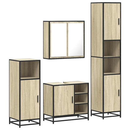 vidaXL Meuble de salle de bain 4 pcs Aggloméré Chêne Sonoma