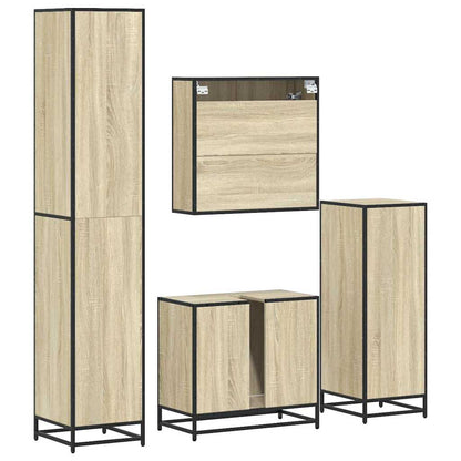 vidaXL Meuble de salle de bain 4 pcs Aggloméré Chêne Sonoma