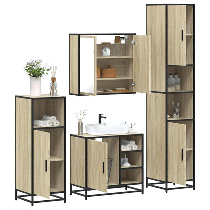 vidaXL Meuble de salle de bain 4 pcs Aggloméré Chêne Sonoma