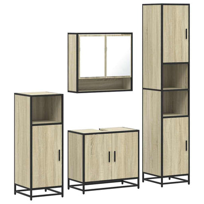 vidaXL Ensemble de meubles de salle de bain 4 pcs Chêne Sonoma Aggloméré