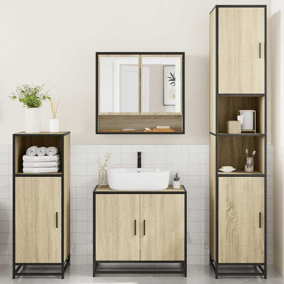 vidaXL Ensemble de meubles de salle de bain 4 pcs Chêne Sonoma Aggloméré