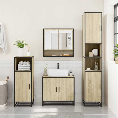 vidaXL Ensemble de meubles de salle de bain 4 pcs Chêne Sonoma Aggloméré