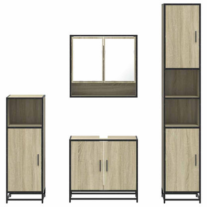 vidaXL Ensemble de meubles de salle de bain 4 pcs Chêne Sonoma Aggloméré