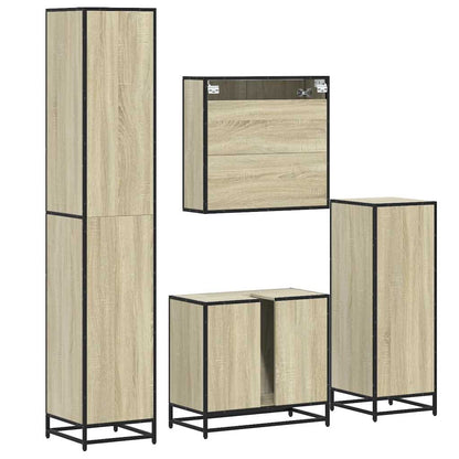 vidaXL Ensemble de meubles de salle de bain 4 pcs Chêne Sonoma Aggloméré