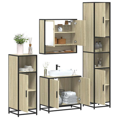 vidaXL Ensemble de meubles de salle de bain 4 pcs Chêne Sonoma Aggloméré