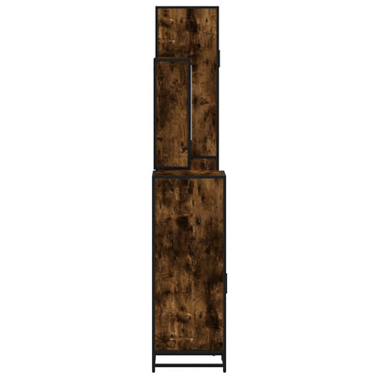 vidaXL 4-tlg. Badmöbel-Set Räuchereiche Holzwerkstoff