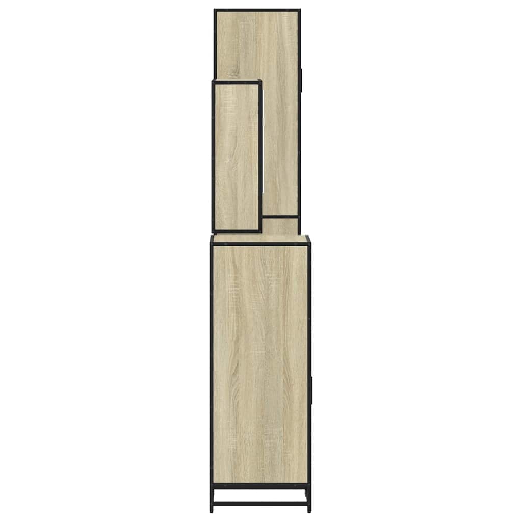 vidaXL Ensemble de meubles de salle de bain 4 pièces en aggloméré coloris chêne Sonoma