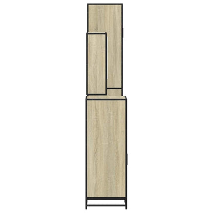 vidaXL Ensemble de meubles de salle de bain 4 pièces en aggloméré coloris chêne Sonoma