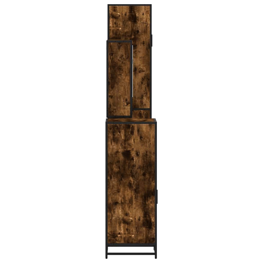 vidaXL 4-tlg. Badmöbel-Set Räuchereiche Holzwerkstoff