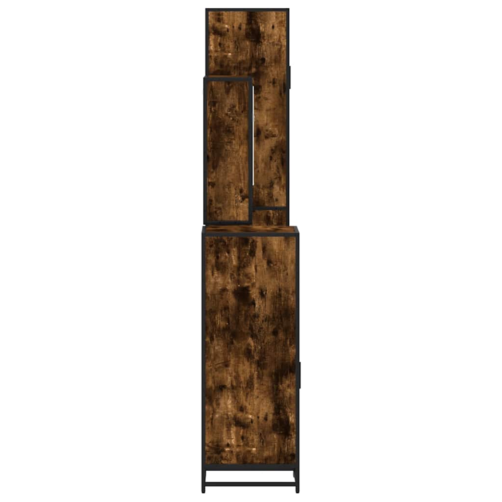 vidaXL 4-tlg. Badmöbel-Set Räuchereiche Holzwerkstoff