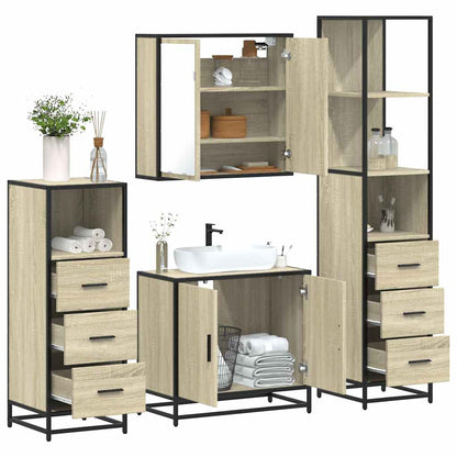vidaXL Ensemble de meubles de salle de bain 4 pcs Chêne Sonoma Aggloméré