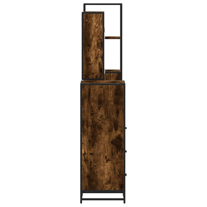 vidaXL 4-tlg. Badmöbel-Set Räuchereiche Holzwerkstoff