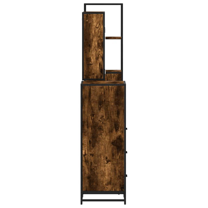 vidaXL 4-tlg. Badmöbel-Set Räuchereiche Holzwerkstoff
