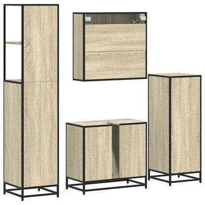 4-tlg. Badmöbel-Set Sonoma-Eiche Holzwerkstoff