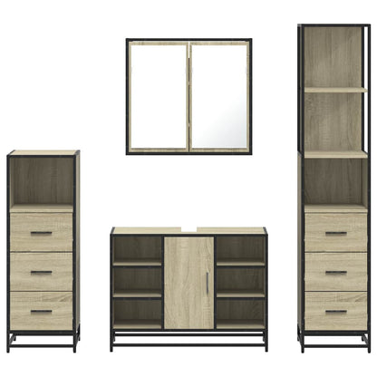 vidaXL Ensemble de meubles de salle de bain 4 pièces Chêne Sonoma en bois d'ingénierie