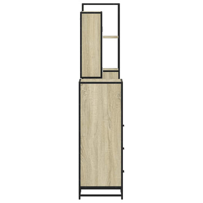 vidaXL Ensemble de meubles de salle de bain 4 pièces Chêne Sonoma en bois d'ingénierie