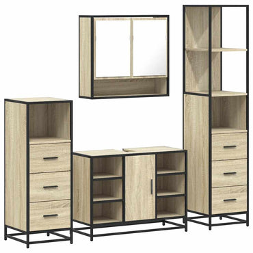 vidaXL Ensemble de meubles de salle de bain 4 pcs Chêne Sonoma Aggloméré