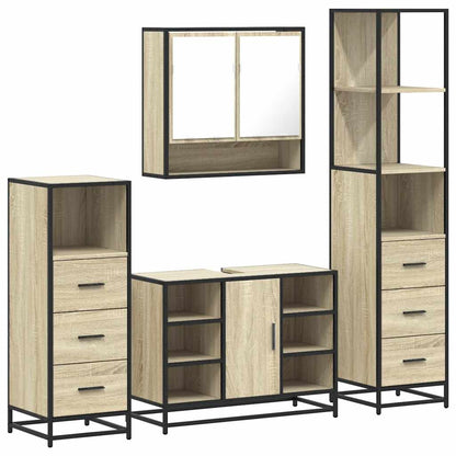 vidaXL Ensemble de meubles de salle de bain 4 pcs Chêne Sonoma Aggloméré