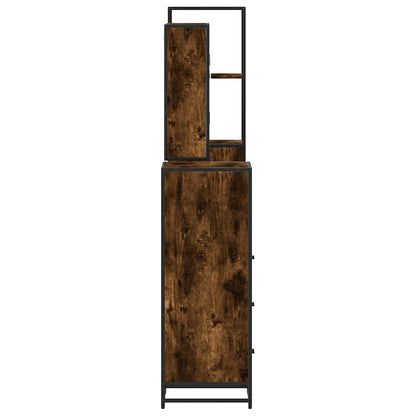 vidaXL 4-tlg. Badmöbel-Set Räuchereiche Holzwerkstoff