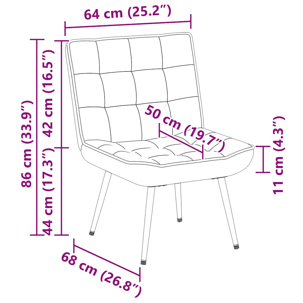 vidaXL Relaxsessel Schwarz 64x74x84 cm Samt