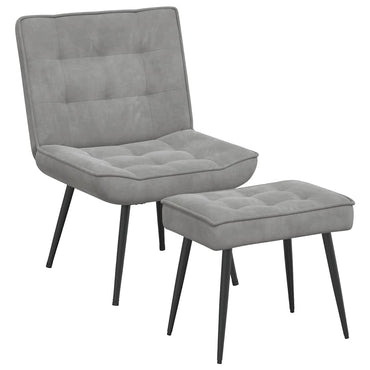 vidaXL Fauteuil relax avec repose-pieds velours gris clair