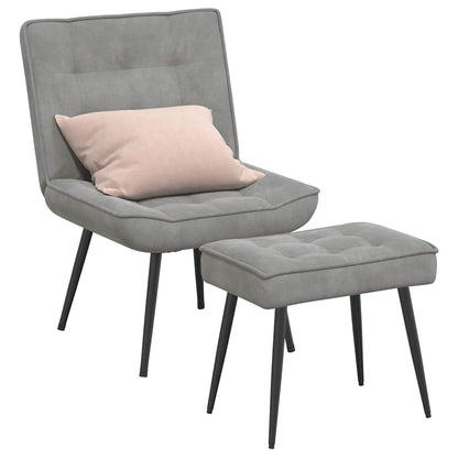 vidaXL Fauteuil relax avec repose-pieds velours gris clair