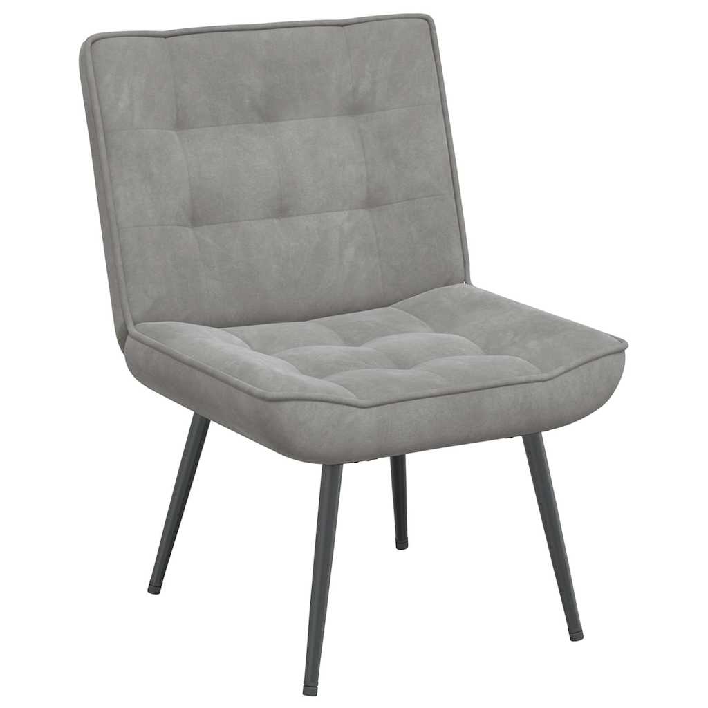 vidaXL Fauteuil relax avec repose-pieds velours gris clair