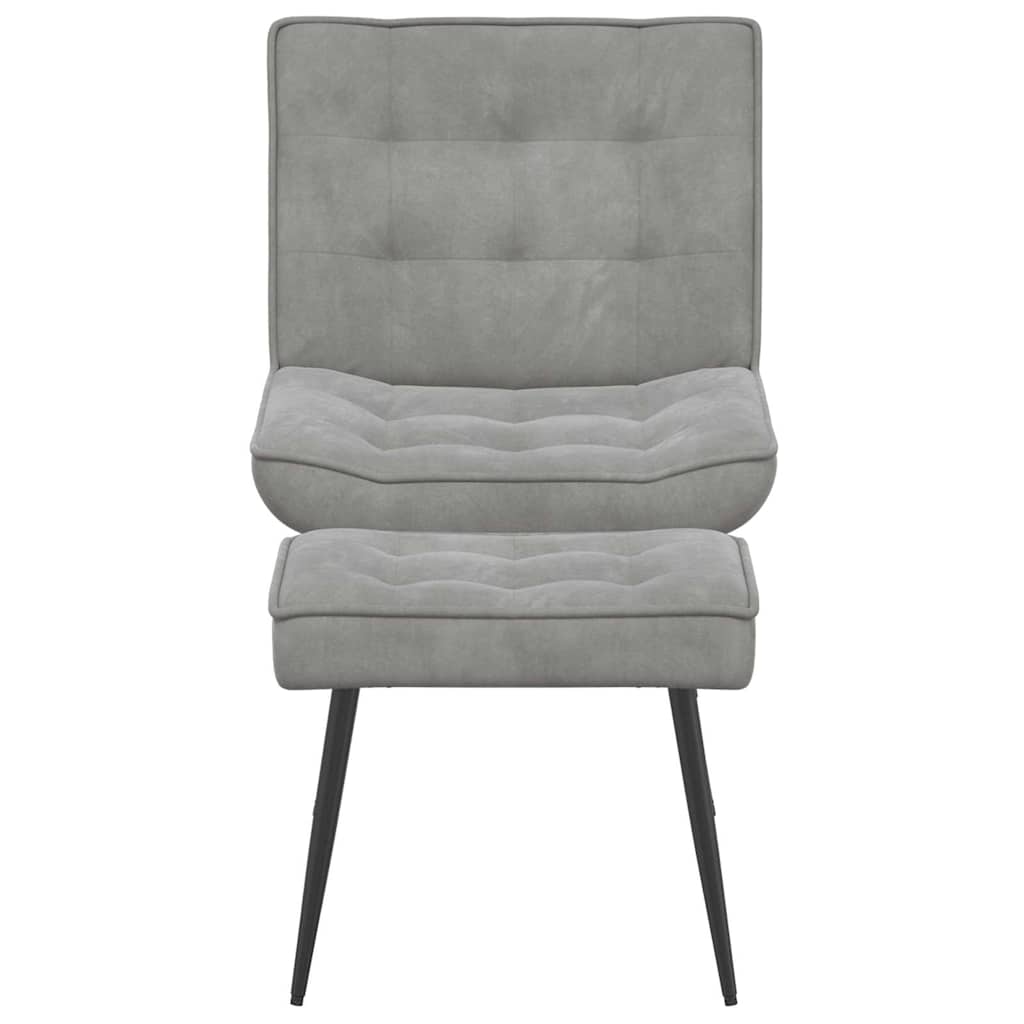 vidaXL Fauteuil relax avec repose-pieds velours gris clair