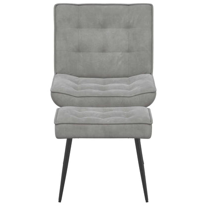 vidaXL Fauteuil relax avec repose-pieds velours gris clair