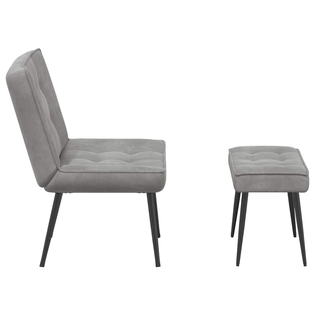vidaXL Fauteuil relax avec repose-pieds velours gris clair