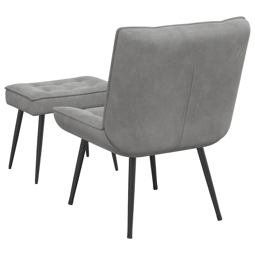 vidaXL Fauteuil relax avec repose-pieds velours gris clair