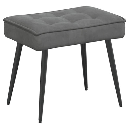 vidaXL Fauteuil de relaxation avec tabouret Gris foncé Velours