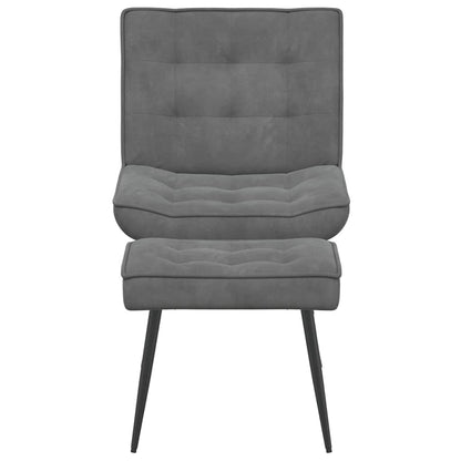 vidaXL Fauteuil de relaxation avec tabouret Gris foncé Velours