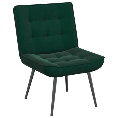 vidaXL Fauteuil de relaxation avec tabouret Velours vert foncé