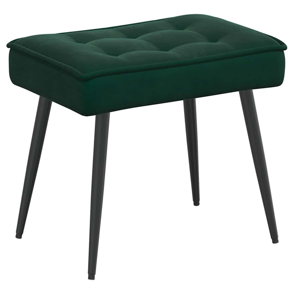 vidaXL Fauteuil de relaxation avec tabouret Velours vert foncé