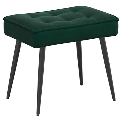 vidaXL Fauteuil de relaxation avec tabouret Velours vert foncé