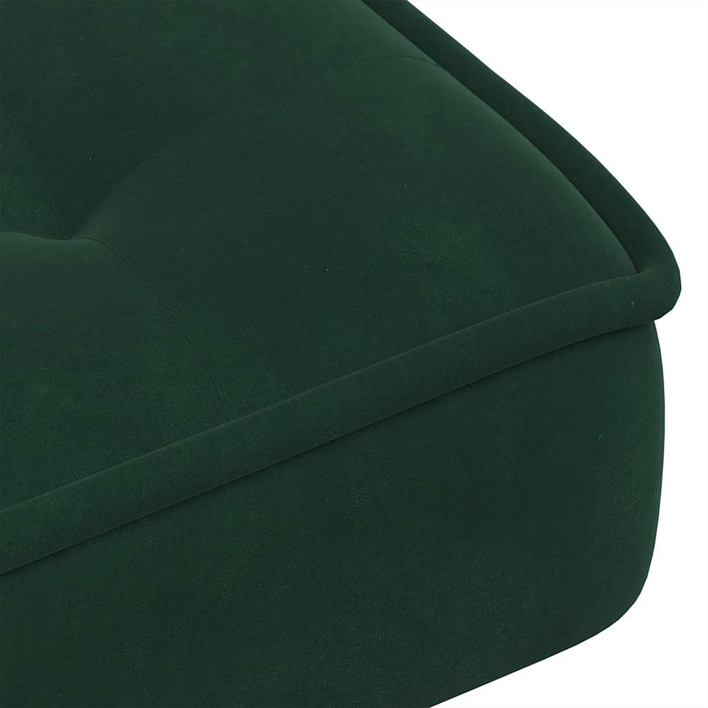 vidaXL Fauteuil de relaxation avec tabouret Velours vert foncé