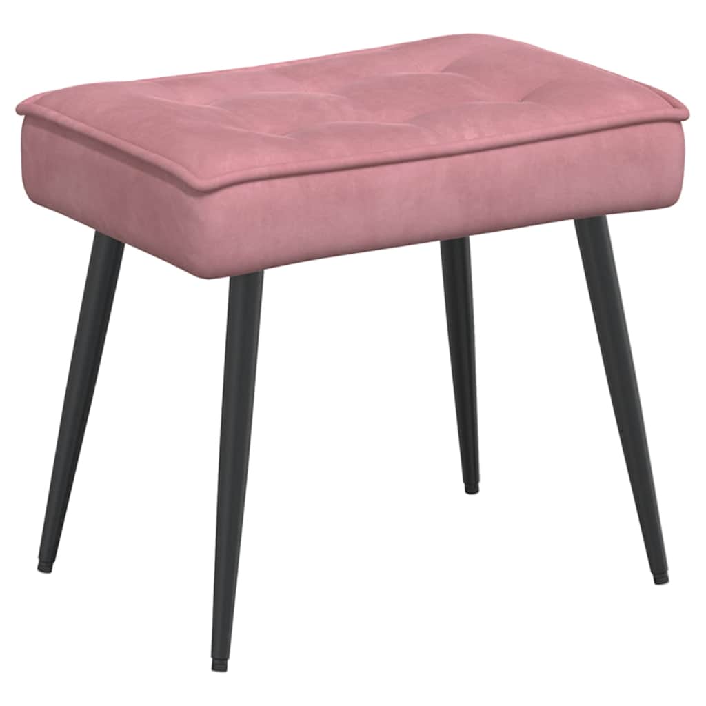 Fauteuil de relaxation avec tabouret velours rose vidaXL