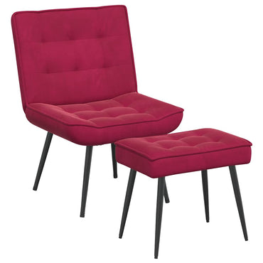 vidaXL Fauteuil relax avec repose-pieds velours bordeaux