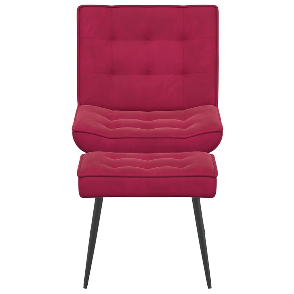 vidaXL Fauteuil relax avec repose-pieds velours bordeaux