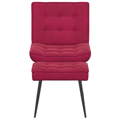 vidaXL Fauteuil relax avec repose-pieds velours bordeaux