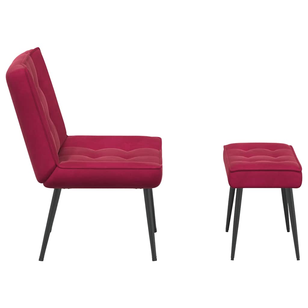 vidaXL Fauteuil relax avec repose-pieds velours bordeaux