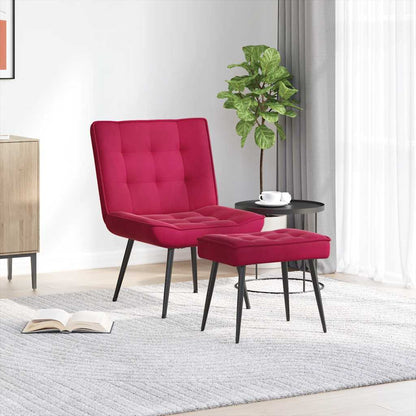 vidaXL Fauteuil relax avec repose-pieds velours bordeaux